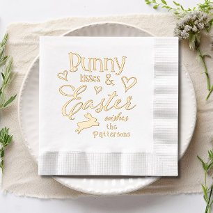 Bunny Kisses Oaster wünscht Personalisierten Namen Servietten Mit Folie
