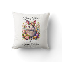 Bunny Kisses & Osterwünsche Throw Kissen