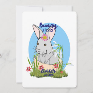Bunny Kisses & Osterwünschungen Feiertagskarte