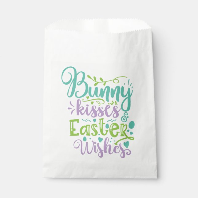 Bunny Kisses und Osterwünsche Geschenktütchen (Vorderseite)