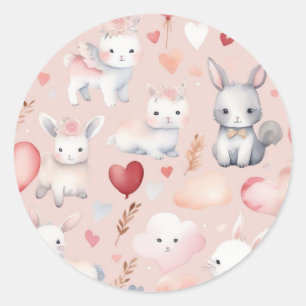Bunny & Lamb Cupid Sticker – Wasserfarbe Baby