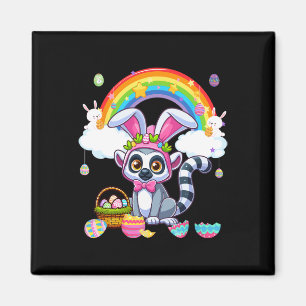 Bunny Lemur Osterfest Jagd Eier Basket Frische Pas Magnet