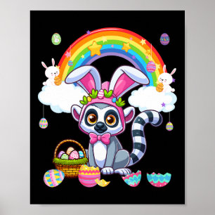 Bunny Lemur Osterfest Jagd Eier Basket Frische Pas Poster