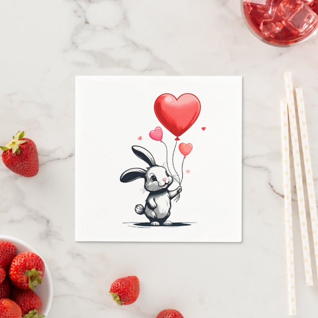 Bunny Liebe Balloons Serviette (Beispiel)