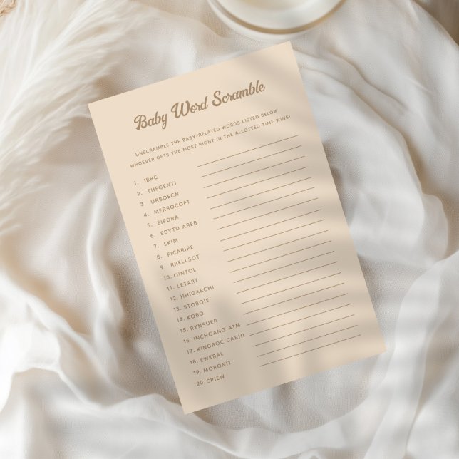 Bunny Light Beige Gender Reveal Baby Word Scramble (Von Creator hochgeladen)