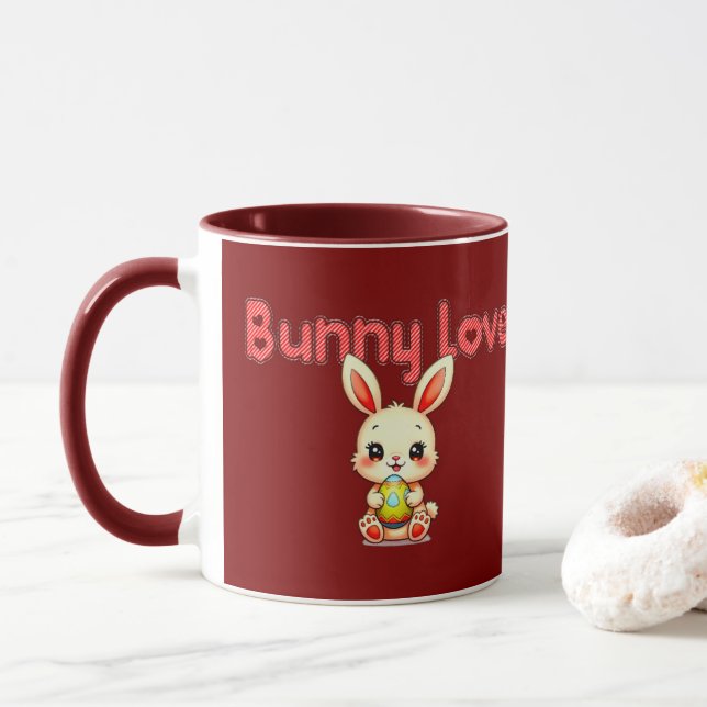Bunny Love – Cute Easter Bunny Design - caneca Tasse (Mit Donut)