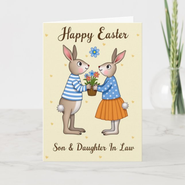 Bunny Love Woven Basket Card Karte (Vorderseite)