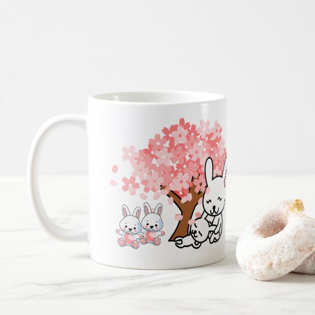 Bunny Lover Tasse, Bunnies Tasse, Bunnies Geschenk Kaffeetasse (Mit Donut)