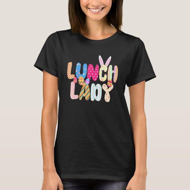 Bunny Lunch Lady Easter Day Floral Frauen T-Shirt (Vorderseite)