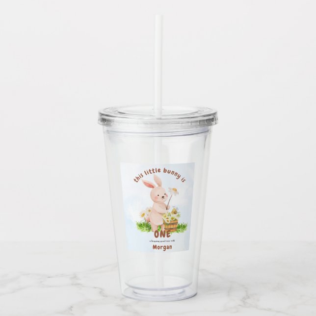 Bunny macht ein Niedliches Baby Kaninchen 1. Gebur Acryltrinkbecher (Vorderseite)