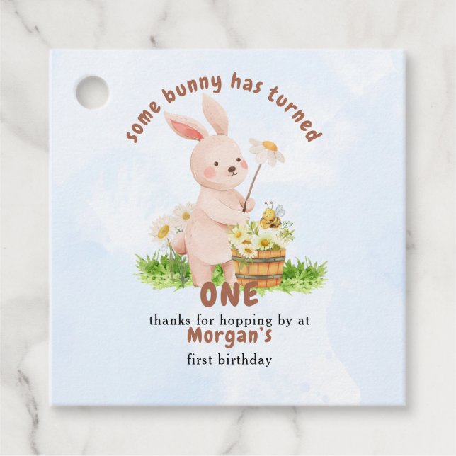 Bunny macht ein Niedliches Baby Kaninchen 1. Gebur Geschenkanhänger (Vorderseite)