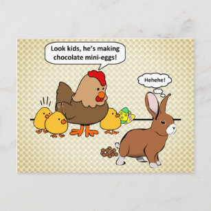 Bunny macht Schokolade kackend lustigen Cartoon Br Postkarte
