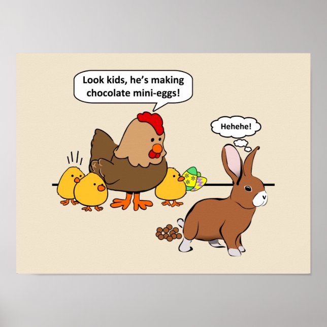 Bunny macht Schokolade kackend lustigen Cartoon Poster (Vorne)