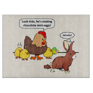 Bunny macht Schokolade kackend lustigen Cartoon Schneidebrett