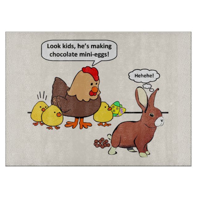 Bunny macht Schokolade kackend lustigen Cartoon Schneidebrett (Vorderseite)