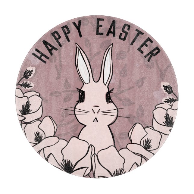 Bunny Magnolia Blume Ostern Schneidebrett (Vorderseite)
