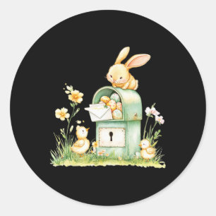 Bunny Mailbox mit Eiern Runder Aufkleber