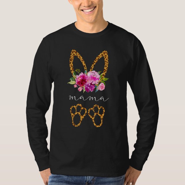 Bunny Mama Leopard Ostern für Männer Frauen T-Shirt (Vorderseite)