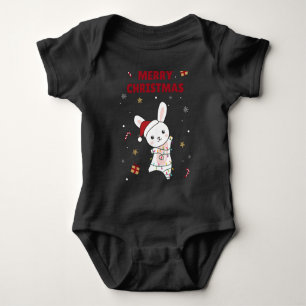 Bunny Merry Christmas Winter Animals Rabbits Baby Strampler