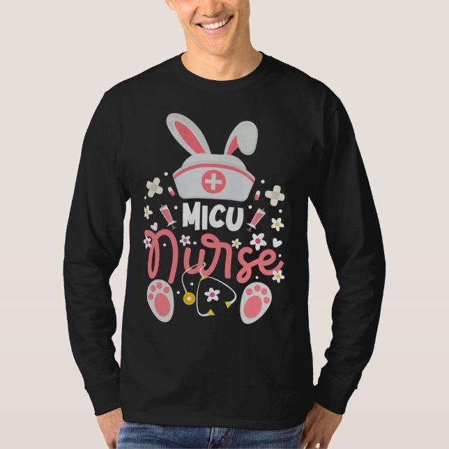 Bunny MICU Nurse Cute Bunny Ears Medical Intensive T-Shirt (Vorderseite)