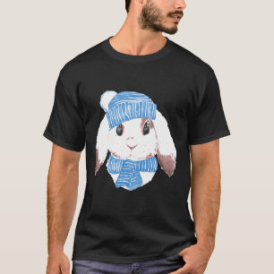 Bunny mit Blue Hat Watercolor Kaninchen T-Shirt