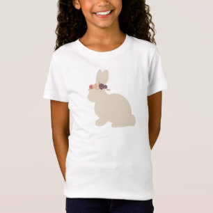 Bunny mit Blume Headband Malerei T-Shirt