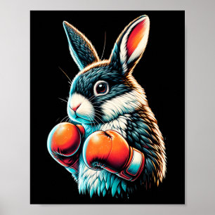 Bunny mit Boxhandschuhen Poster