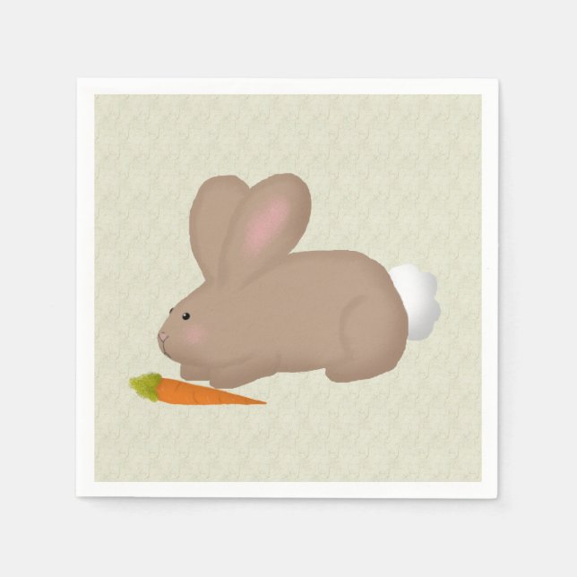 Bunny mit Carrot Paper Napkin Serviette (Vorderseite)