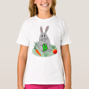 Bunny mit dem Buchstaben B auf dem Rasen T-Shirt