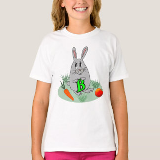 Bunny mit dem Buchstaben B auf dem Rasen T-Shirt