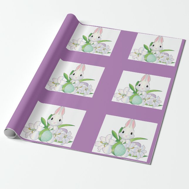 Bunny mit Eiern und Lilien Wrapping Paper Geschenkpapier (Ungerollt)
