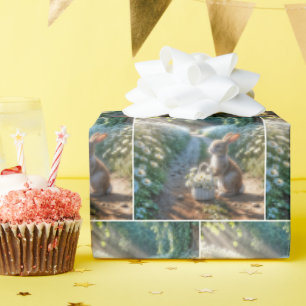 Bunny mit einem Korb von weißen Milchsorten Geschenkpapier