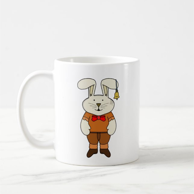 Bunny mit einer Glocke im Ohr Kaffeetasse (Links)