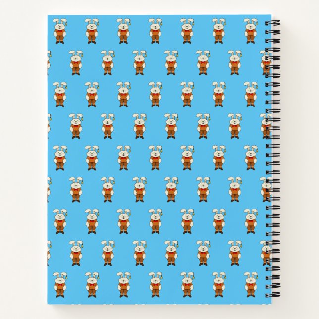 Bunny mit einer Glocke im Ohr Notizbuch (Rückseite)