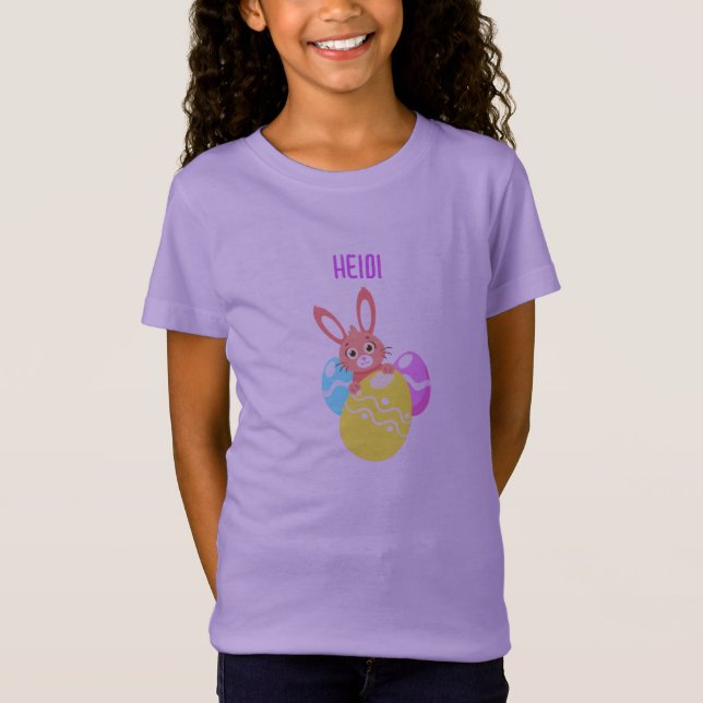 BUNNY MIT FARBIGEN EIERN KUNSTSTOM LILA T - Shirt (Vorderseite)