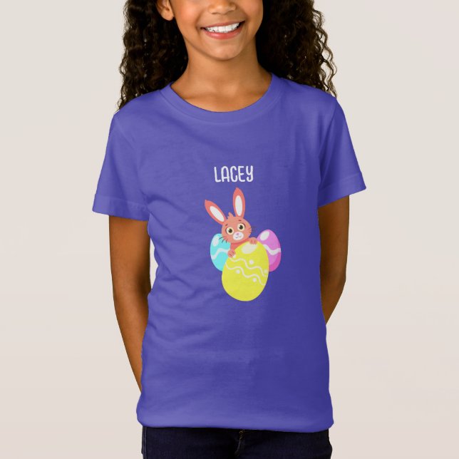 BUNNY MIT FARBIGEN EIERN KUSTOM SCHWARZER T - Shir T-Shirt (Vorderseite)