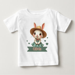 Bunny mit Name Typografie Baby T-shirt