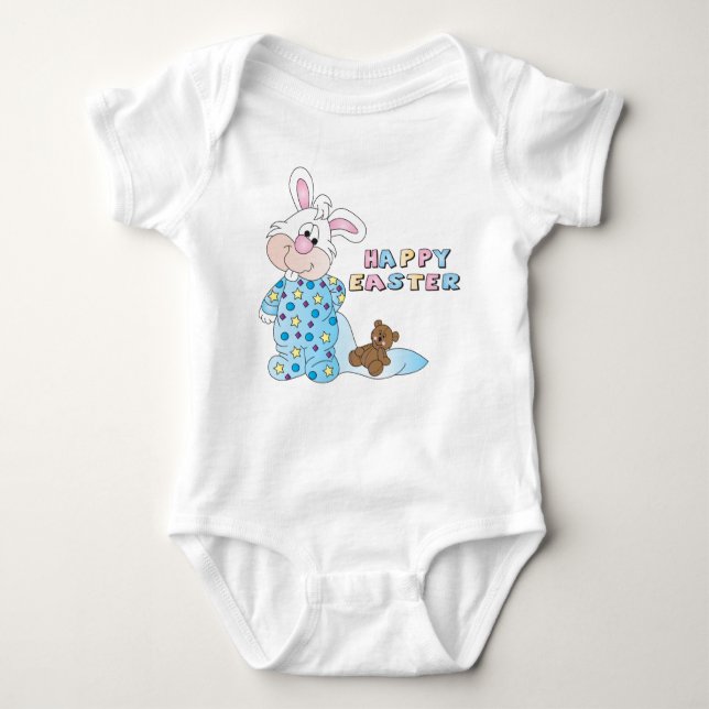 Bunny mit seinem Teddy Bear und Blanket Baby Strampler (Vorderseite)