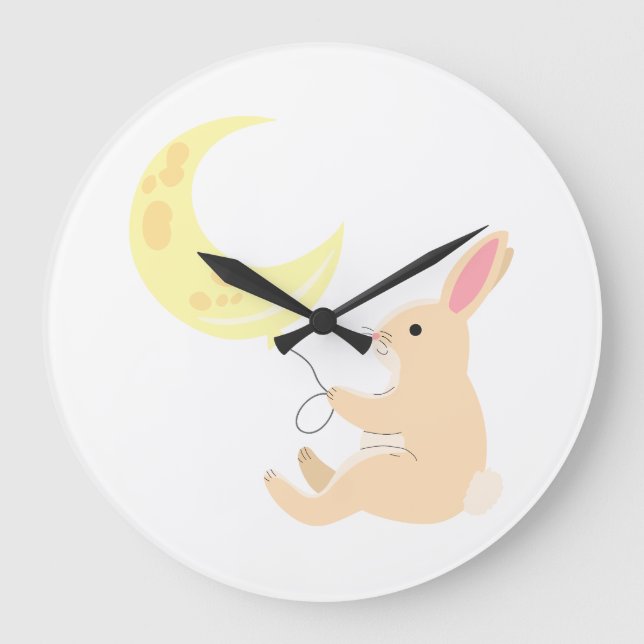 Bunny & Moon Balloon Uhr (Vorderseite)