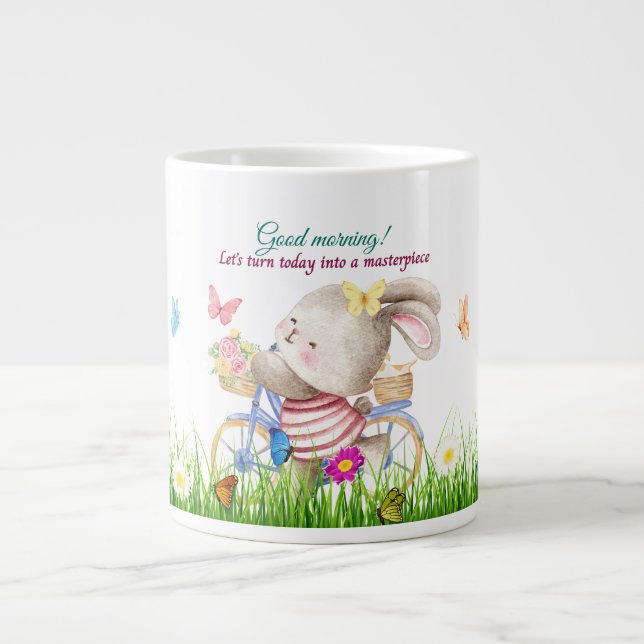 Bunny Morning Bike Tasse (Vorderseite)