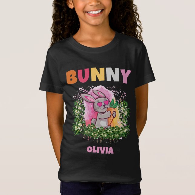 BUNNY NIEDLICH FUNNY FARNY FARBIGE PERSONALISIERTE T-Shirt (Vorderseite)