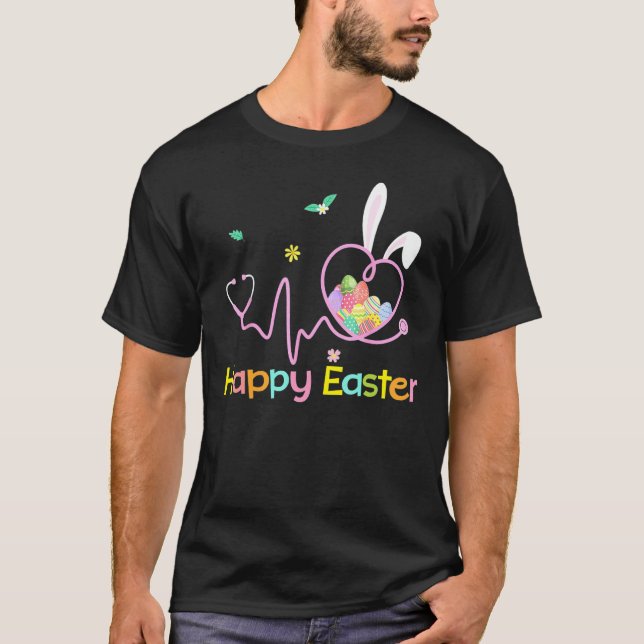 Bunny Nurse Stethoscope Happy Oaster Eggs Rabbit N T-Shirt (Vorderseite)