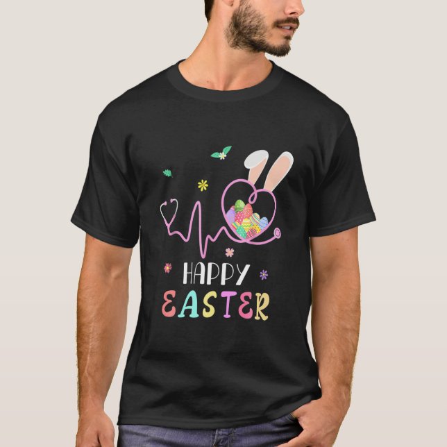 Bunny Nurse Stethoscope Happy Oaster Eggs Rabbit N T-Shirt (Vorderseite)