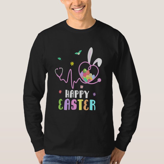 Bunny Nurse Stethoscope Happy Oaster Eggs Rabbit N T-Shirt (Vorderseite)