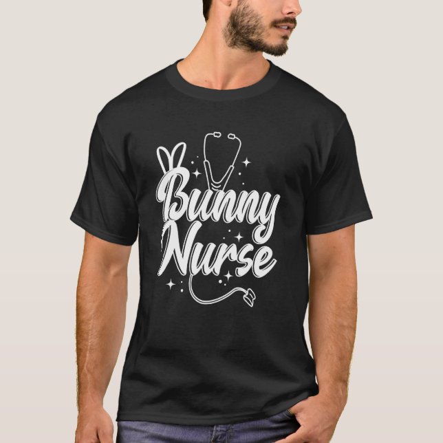 Bunny Nurse Stethoscope Nursing Cna Hospital Clini T-Shirt (Vorderseite)