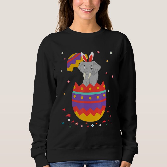 Bunny Oars Eggs Kostüm Niedlicher Ostertag Grafisc Sweatshirt (Vorderseite)