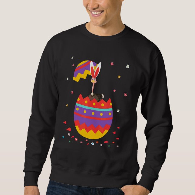 Bunny Oars Eggs Kostüm Niedlicher Ostertag Graphic Sweatshirt (Vorderseite)