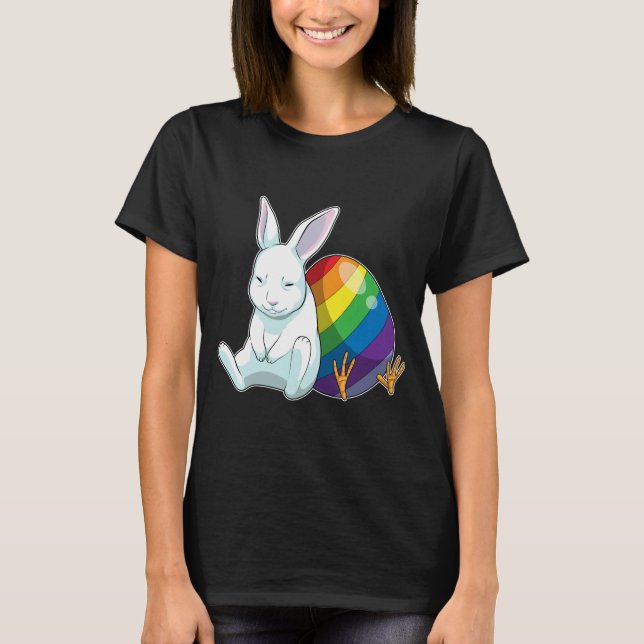 Bunny Oaster Easter Ei Rainbow T-Shirt (Vorderseite)