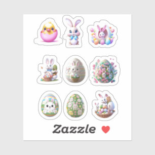 Bunny Oaster Egg Stickers Aufkleber