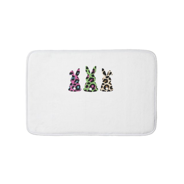 Bunny Oaster Leopard Kariert Buffaliner Kaninchen  Badematte (Vorderseite)